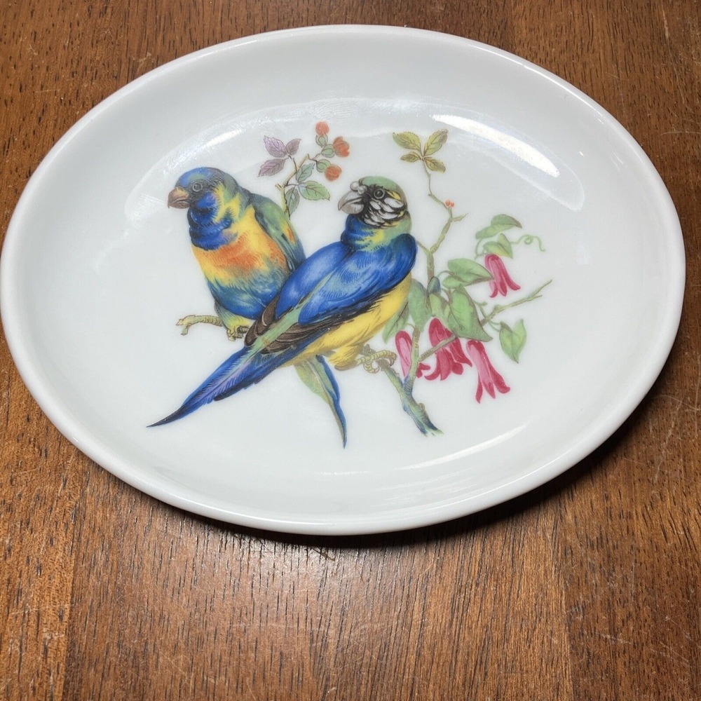 Parrot Vintage Trinket‎ Dish Gerold Porzellan Baverian Hand Painted